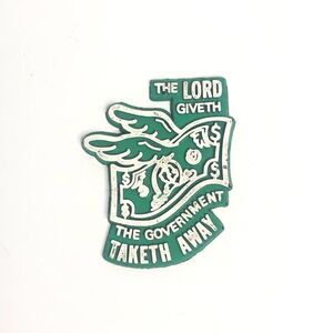 vtg the lord giveth the government taketh away cash money rubber fridge magnet